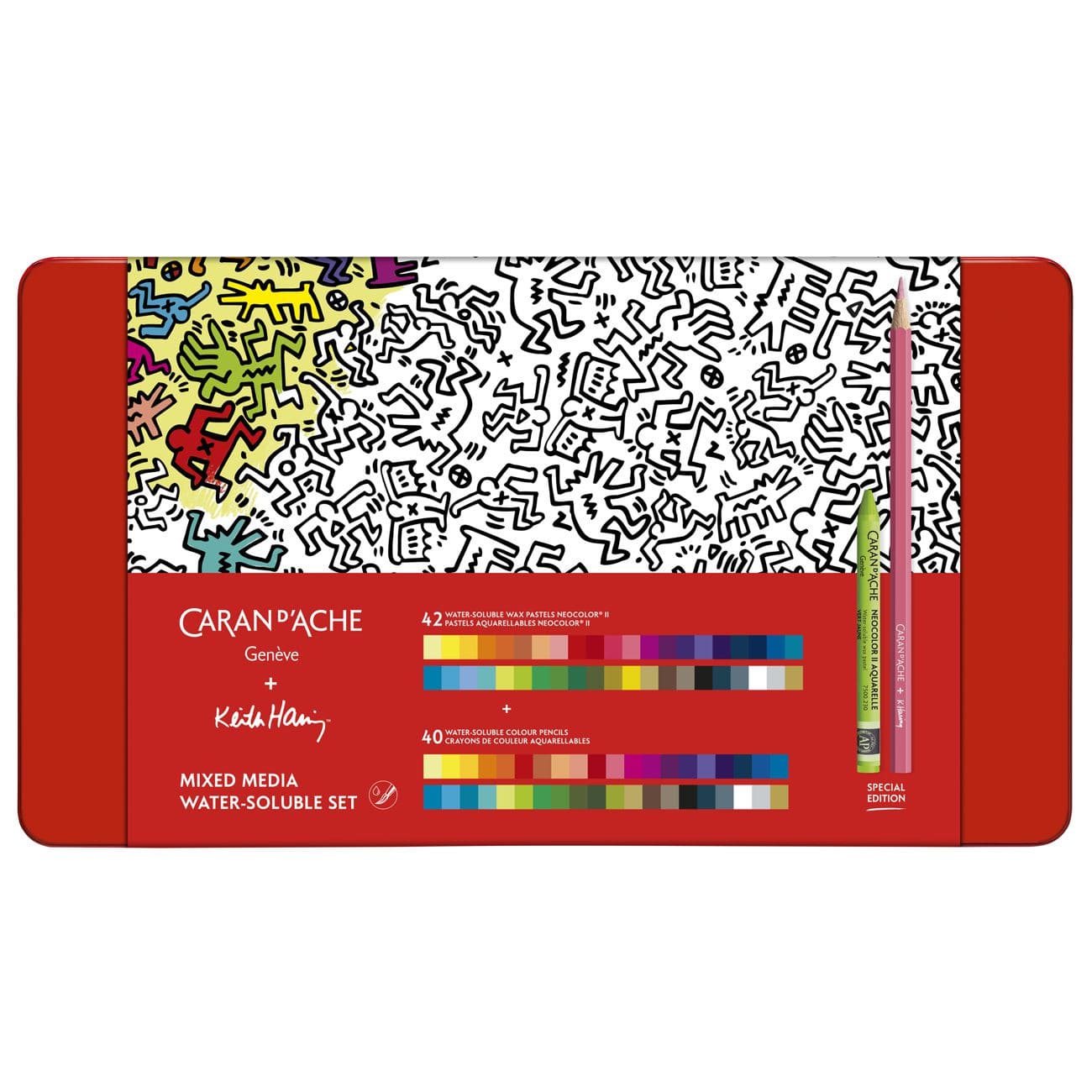 Estojo Aquarela Mixed Media Caran D’Ache Genève + Keith Haring